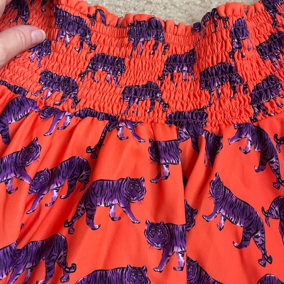 Orange and Purple Tiger Print Skirt - Picture 4 of 6
